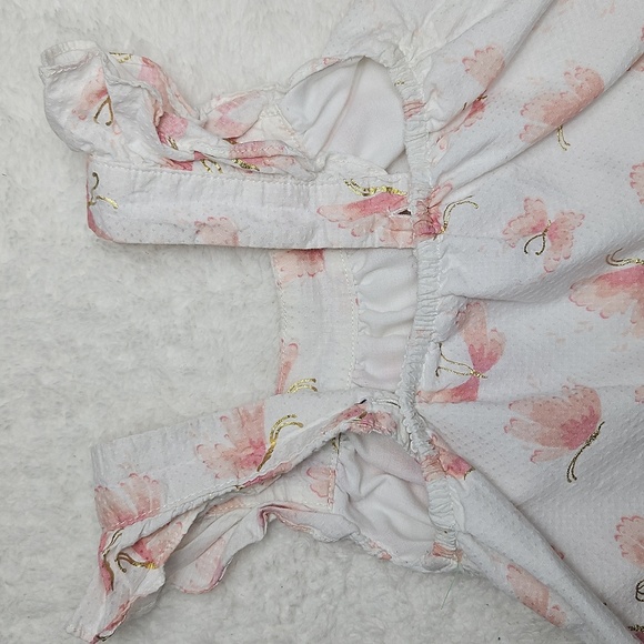 Catherine Malandrino Floral Pink and White Baby Dress Size 12 Months - Picture 6 of 6